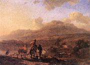 BERCHEM, Nicolaes Italian Landscape at Sunset Spain oil painting artist